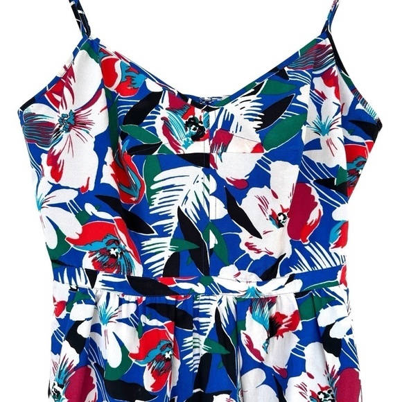 J. Crew mini  dress with spaghetti straps, fitted top, fully lined, tropical - Picture 3 of 15